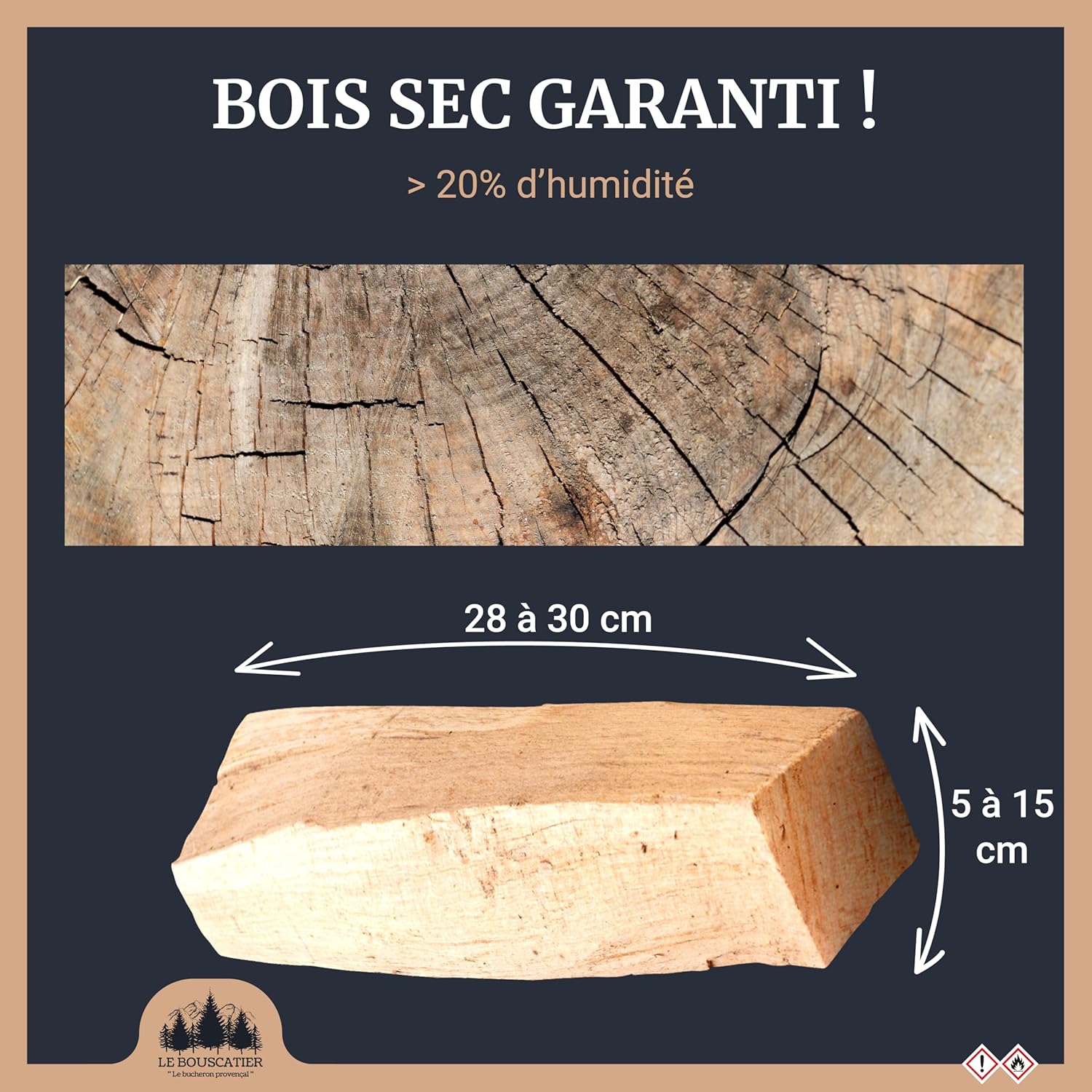 Packs de 20L de Bois de chauffage séché hêtre chêne – Image 2