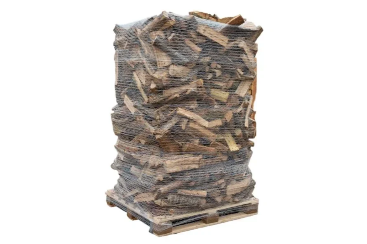 Ballot sur palette de bois de chauffage de 25cm