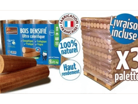 Palette de 312 sacs de 5 bûches calorifiques WOODSTOCK