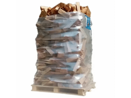 Ballot sur palette de bois de chauffage extra sec de 30cm