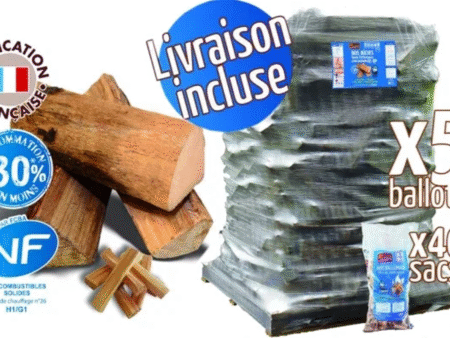 Palette de 24 sacs de bois Bûches de chauffage de 25cm